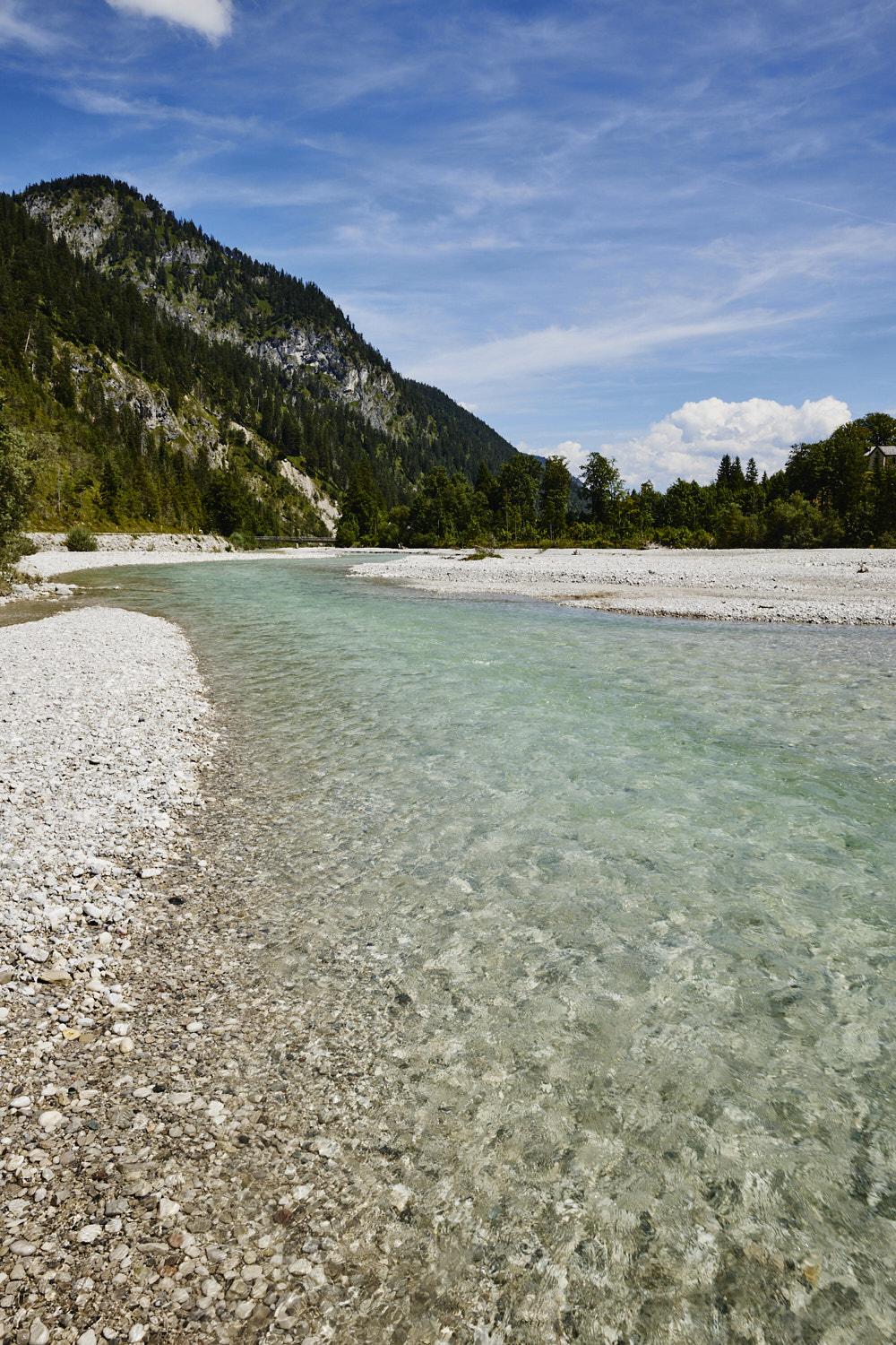 Isar River, Germany in the Summer time