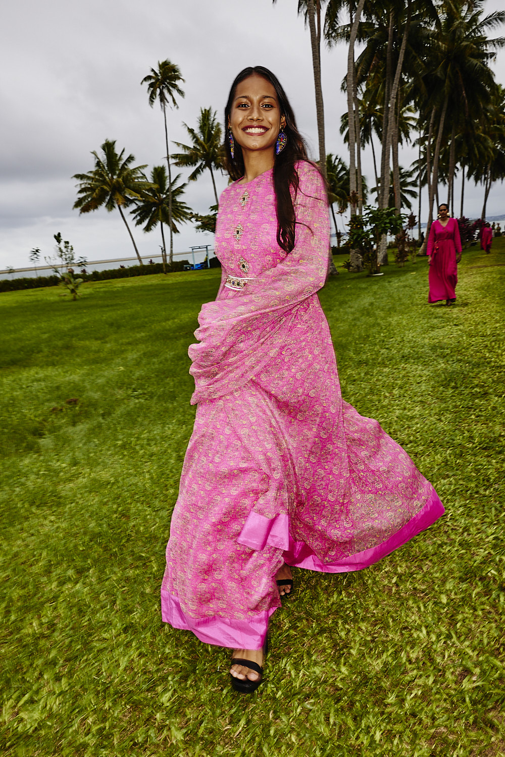 Zulfikar Ali, from AZA design, Resort 24 Fashion Show Backstage at Nukulau Island, Fiji